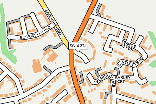 SG14 3TJ map - OS OpenMap – Local (Ordnance Survey)