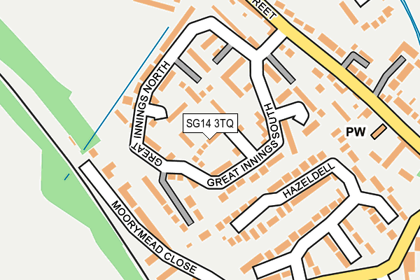 SG14 3TQ map - OS OpenMap – Local (Ordnance Survey)