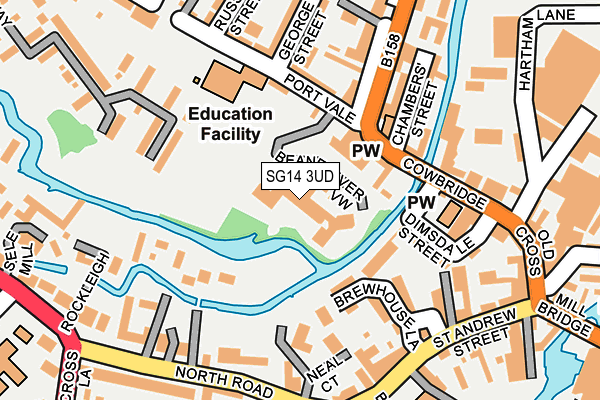 SG14 3UD map - OS OpenMap – Local (Ordnance Survey)