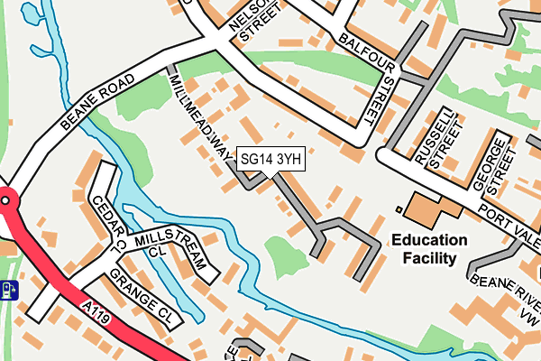 SG14 3YH map - OS OpenMap – Local (Ordnance Survey)