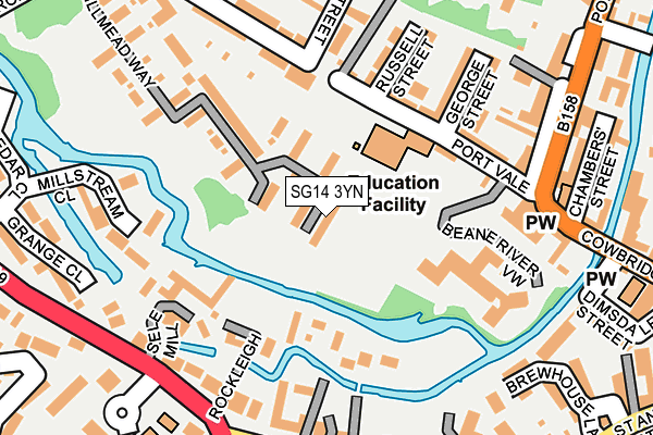 SG14 3YN map - OS OpenMap – Local (Ordnance Survey)
