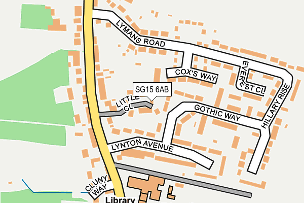 SG15 6AB map - OS OpenMap – Local (Ordnance Survey)