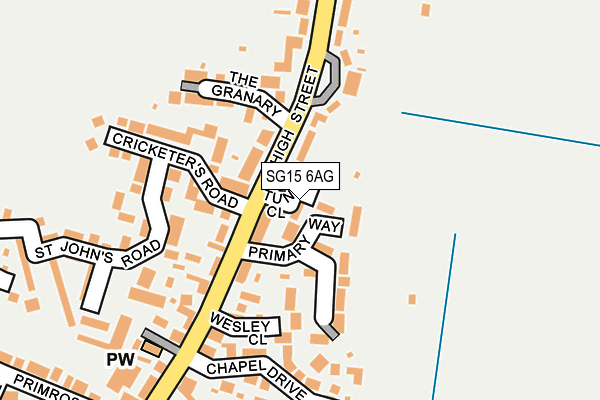 SG15 6AG map - OS OpenMap – Local (Ordnance Survey)