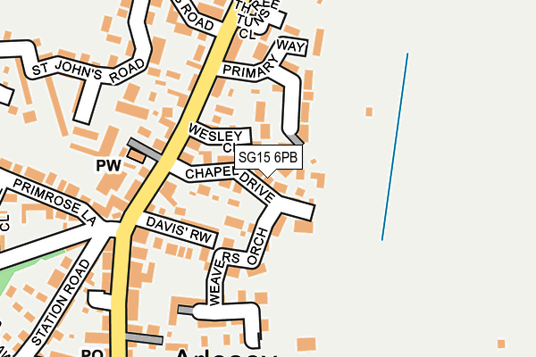 SG15 6PB map - OS OpenMap – Local (Ordnance Survey)