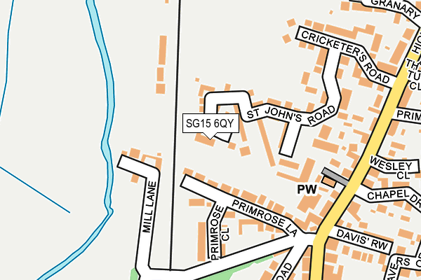 SG15 6QY map - OS OpenMap – Local (Ordnance Survey)