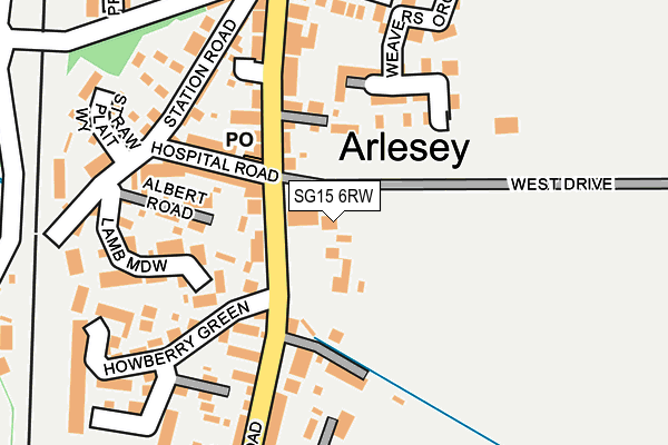 SG15 6RW map - OS OpenMap – Local (Ordnance Survey)