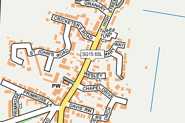 SG15 6SL map - OS OpenMap – Local (Ordnance Survey)