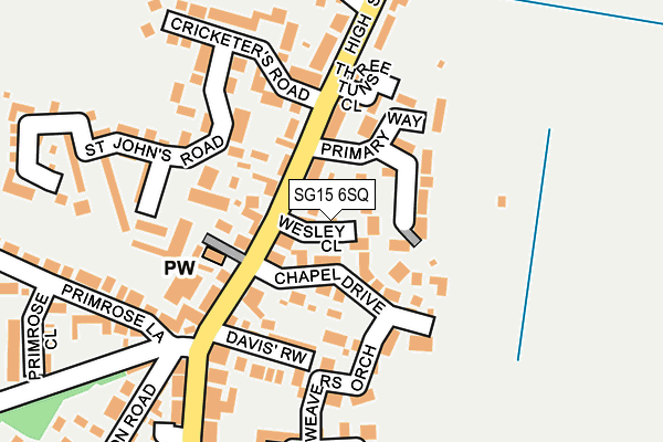 SG15 6SQ map - OS OpenMap – Local (Ordnance Survey)