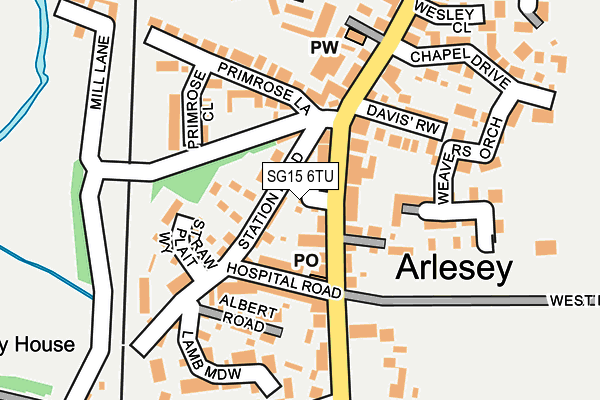 SG15 6TU map - OS OpenMap – Local (Ordnance Survey)