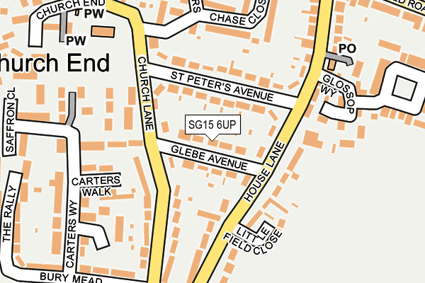 SG15 6UP map - OS OpenMap – Local (Ordnance Survey)