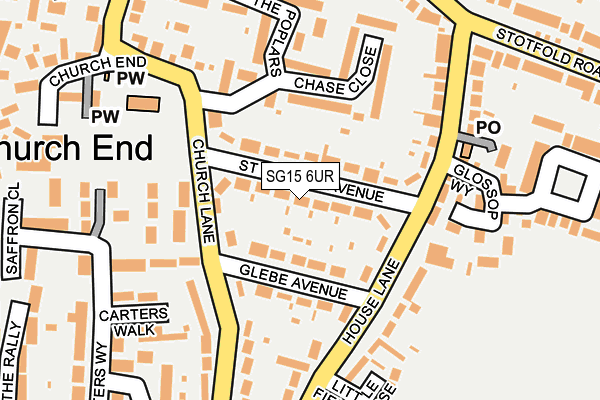 SG15 6UR map - OS OpenMap – Local (Ordnance Survey)