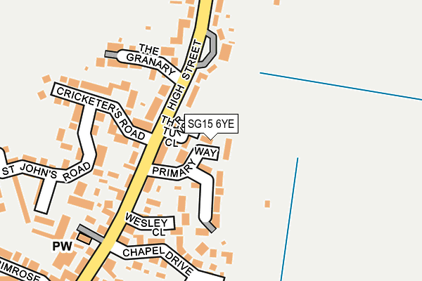 SG15 6YE map - OS OpenMap – Local (Ordnance Survey)