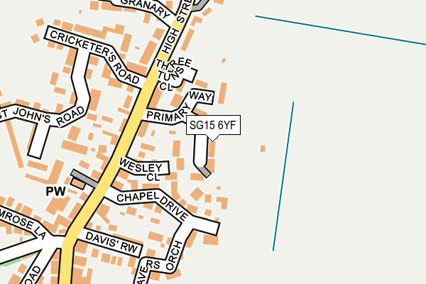 SG15 6YF map - OS OpenMap – Local (Ordnance Survey)