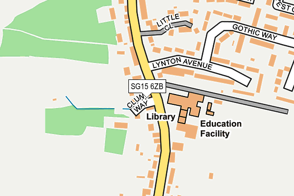 SG15 6ZB map - OS OpenMap – Local (Ordnance Survey)