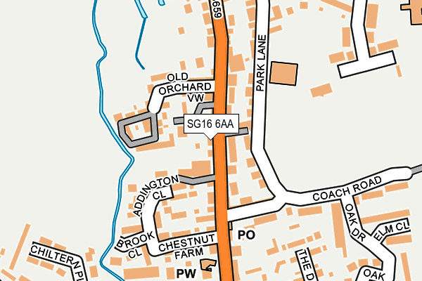 SG16 6AA map - OS OpenMap – Local (Ordnance Survey)