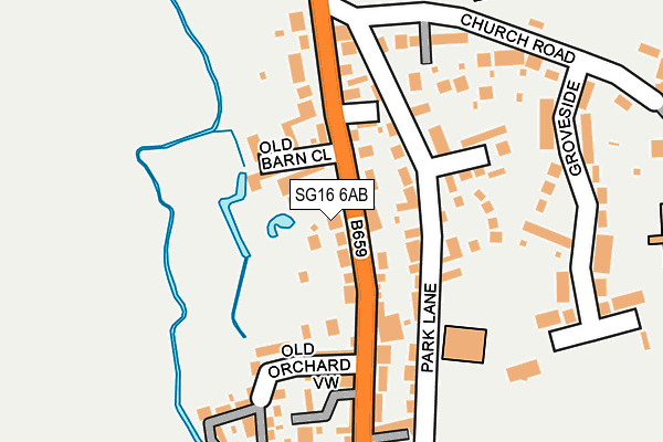 SG16 6AB map - OS OpenMap – Local (Ordnance Survey)