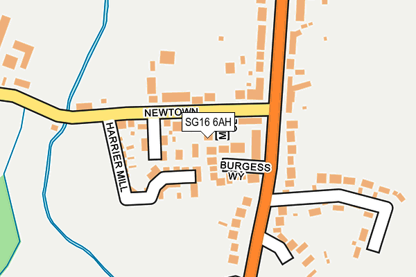 SG16 6AH map - OS OpenMap – Local (Ordnance Survey)
