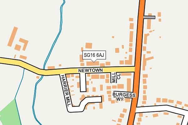 SG16 6AJ map - OS OpenMap – Local (Ordnance Survey)