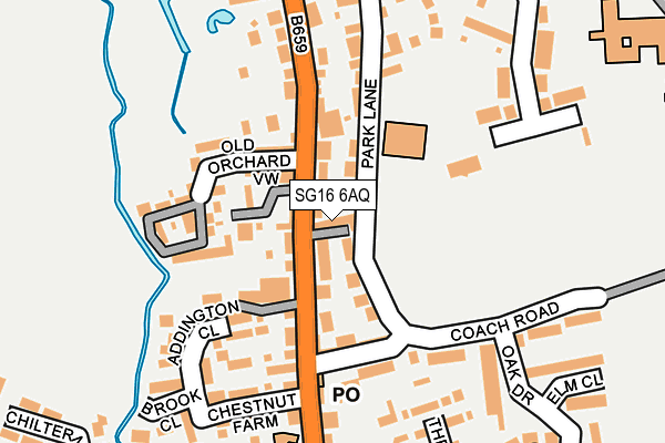 SG16 6AQ map - OS OpenMap – Local (Ordnance Survey)