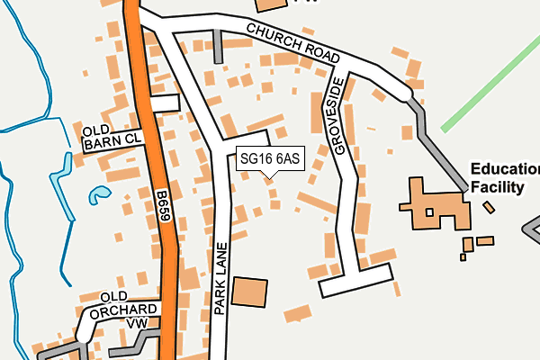 SG16 6AS map - OS OpenMap – Local (Ordnance Survey)