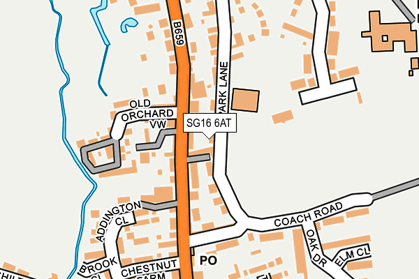 SG16 6AT map - OS OpenMap – Local (Ordnance Survey)
