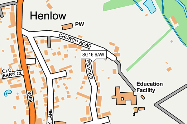 SG16 6AW map - OS OpenMap – Local (Ordnance Survey)