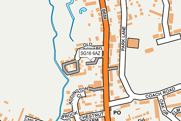 SG16 6AZ map - OS OpenMap – Local (Ordnance Survey)