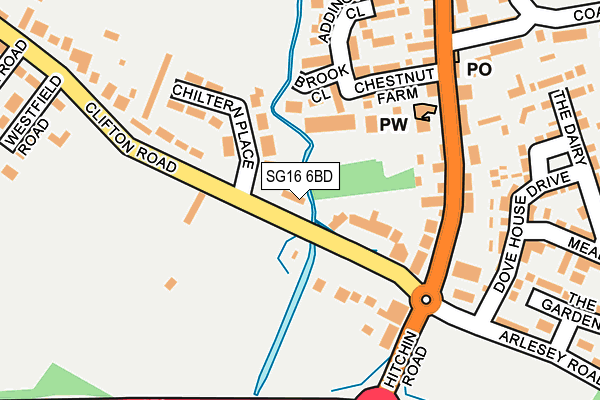 SG16 6BD map - OS OpenMap – Local (Ordnance Survey)