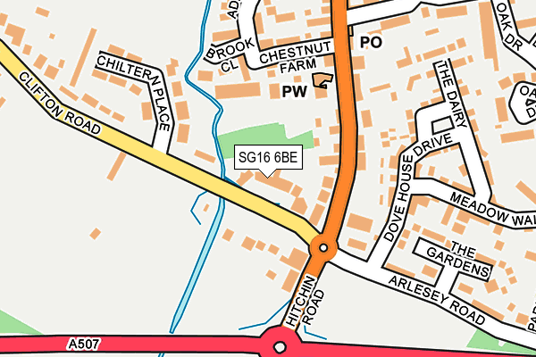 SG16 6BE map - OS OpenMap – Local (Ordnance Survey)
