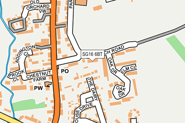SG16 6BT map - OS OpenMap – Local (Ordnance Survey)