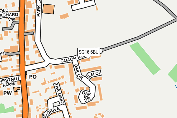 SG16 6BU map - OS OpenMap – Local (Ordnance Survey)
