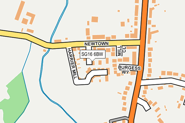 SG16 6BW map - OS OpenMap – Local (Ordnance Survey)