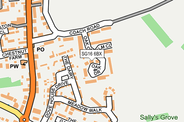 SG16 6BX map - OS OpenMap – Local (Ordnance Survey)