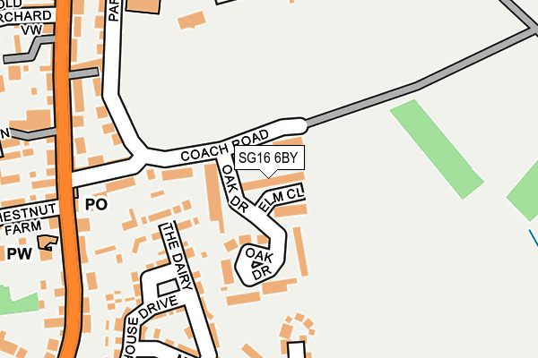 SG16 6BY map - OS OpenMap – Local (Ordnance Survey)