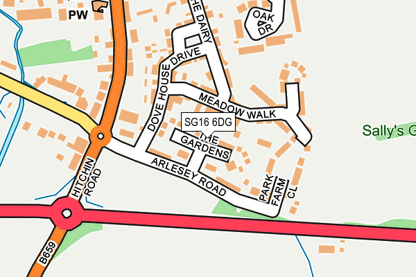 SG16 6DG map - OS OpenMap – Local (Ordnance Survey)