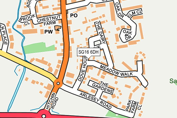 SG16 6DH map - OS OpenMap – Local (Ordnance Survey)