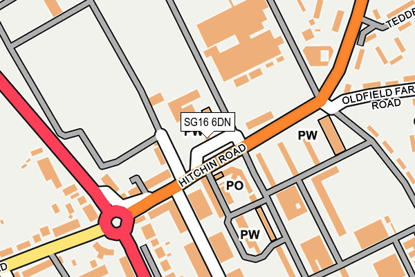 SG16 6DN map - OS OpenMap – Local (Ordnance Survey)