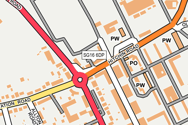 SG16 6DP map - OS OpenMap – Local (Ordnance Survey)