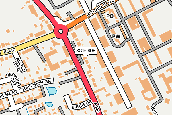 SG16 6DR map - OS OpenMap – Local (Ordnance Survey)