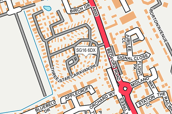SG16 6DX map - OS OpenMap – Local (Ordnance Survey)