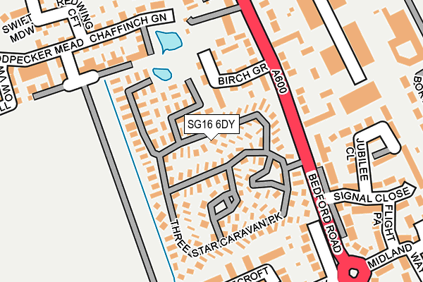 SG16 6DY map - OS OpenMap – Local (Ordnance Survey)