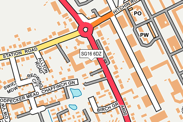 SG16 6DZ map - OS OpenMap – Local (Ordnance Survey)