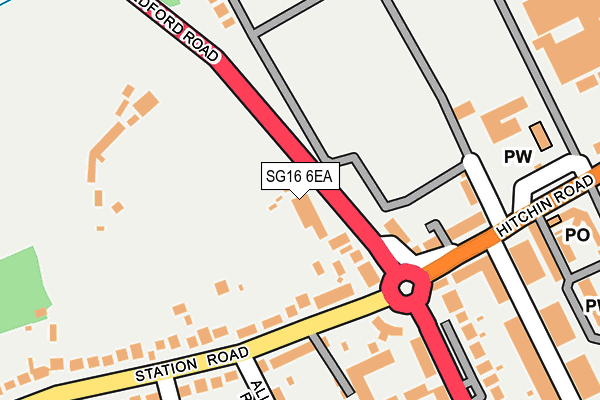 SG16 6EA map - OS OpenMap – Local (Ordnance Survey)
