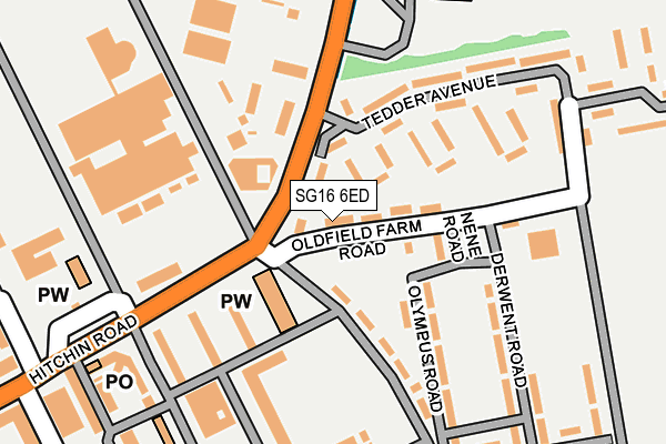 SG16 6ED map - OS OpenMap – Local (Ordnance Survey)
