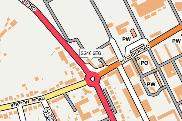 SG16 6EG map - OS OpenMap – Local (Ordnance Survey)