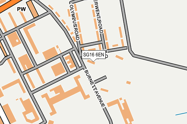 SG16 6EN map - OS OpenMap – Local (Ordnance Survey)