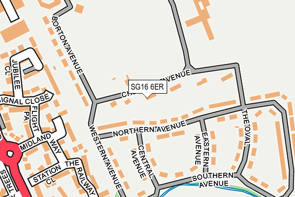 SG16 6ER map - OS OpenMap – Local (Ordnance Survey)