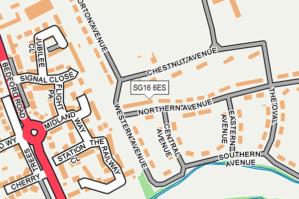 SG16 6ES map - OS OpenMap – Local (Ordnance Survey)