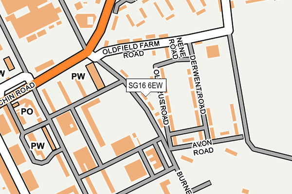 SG16 6EW map - OS OpenMap – Local (Ordnance Survey)