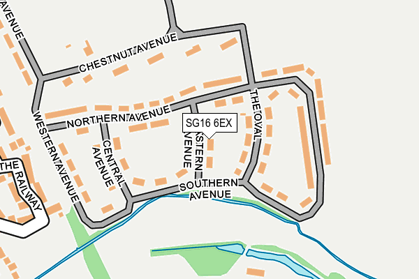 SG16 6EX map - OS OpenMap – Local (Ordnance Survey)